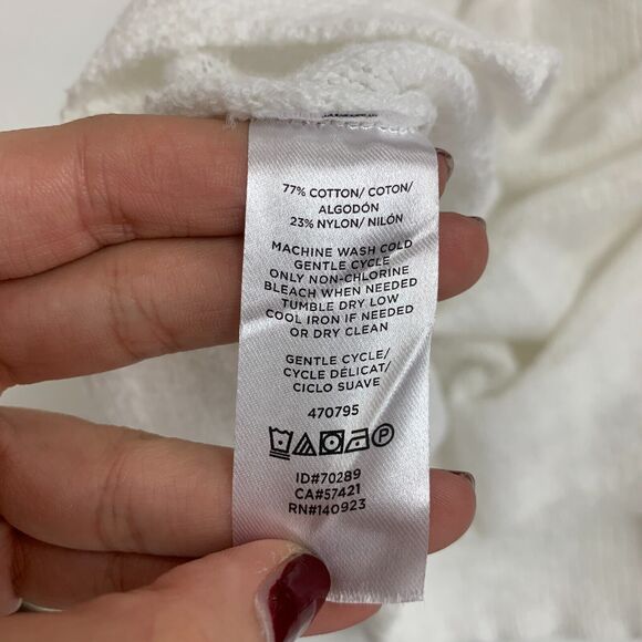 Lou & Grey Knit Tank Top Womens S Small White Striped Crew Neck Ribbed Trim - Picture 11 of 13